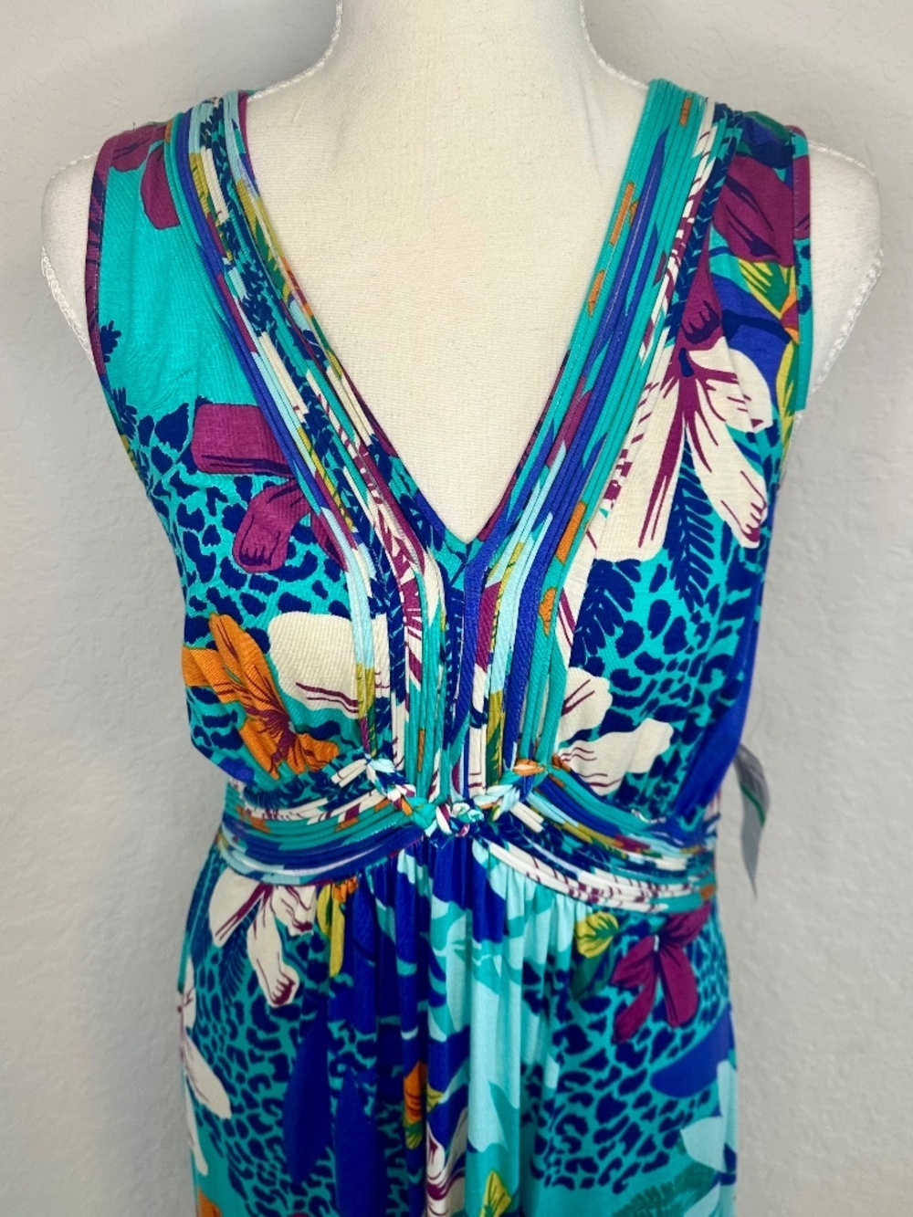 NEW Spense Sleeveless Tropical Floral Dress NWT, Size L - Picture 2 of 9
